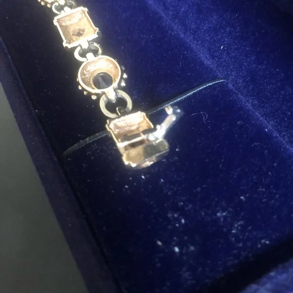 🌷Etruscan Revival Statement Bracelet Multi Colored Gemstones 14K Gold - Picture 12 of 16